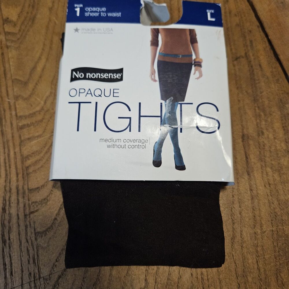 No Nonsense Women’s  Silky Opaque Sheer To Waist Tights Expresso Brown‎ Size  L